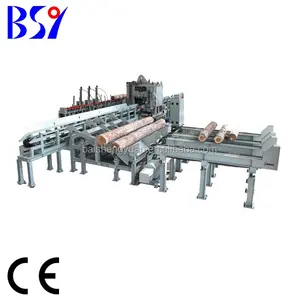 High quality automatic wood log cutting saw machine production line with feeder