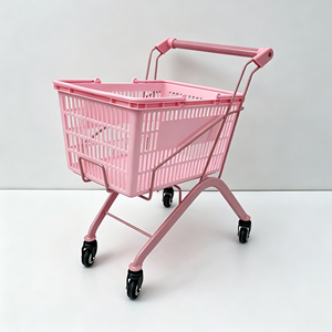 Chrome Wire Mesh Shopping <b>Cart</b> 340L Supermarket Heavy Duty Silent Swivel <b>Wheel</b> Large Capacity Grocery Retail Use Set Kit - Product Image 4