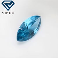 Coupe facettée, coupe marquise, 108 #   Spinelle bleu aquamarine clair, pierre précieuse en vrac, forme marquise, spinelle synthétique 106 #   Pierre de spinelle bleue