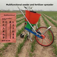 Semoir multifonctionnel pour soja, maïs, blé, arachide, millet, sésame, à entraînement par chaîne, type poussé à la main, garantie 4 ans