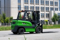Chariot élévateur électrique Heftruck 4 tonnes, levage 5m, batterie lithium, certifié CE, centre de distribution, déplaceur latéral hydraulique, 12 mois