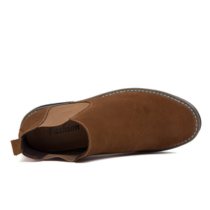 Bottes <span class=keywords><strong>Chelsea</strong></span> Derby Oxford pour hommes, style uniforme, courtes à la cheville, pour affaires, en faux daim et <span class=keywords><strong>nubuck</strong></span>, avec plateforme rehaussante en coton - Product Image 4