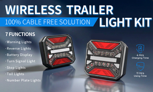 Kit <span class=keywords><strong>de</strong></span> feux arrière magnétiques sans fil à LED pour remorques, camping-cars, bateaux, camions, portée radio 30 mètres - Product Image 5