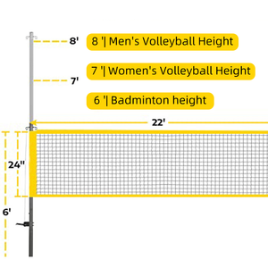 Ensemble combiné <span class=keywords><strong>de</strong></span> <span class=keywords><strong>volley</strong></span>-ball et <span class=keywords><strong>de</strong></span> badminton JH Outdoor - Hauteur réglable, entièrement équipé, personnalisation possible - Product Image 5
