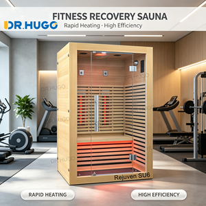 DR.HUGO Rejuven SU6 - Cabine de sauna infrarouge intelligente pour 1-2 personnes, en bois de pruche, avec écran LCD et haut-parleur - Product Image 1