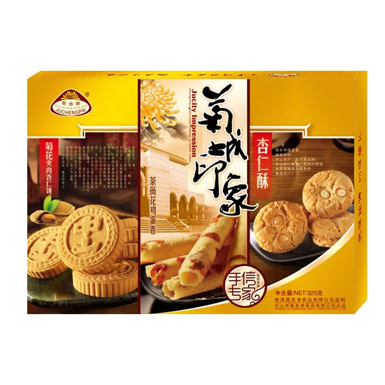 Factory Hot Verkoop 325G Product Naam Van Jucheng Indruk Gemengde Biscuit 4 Smaak Amandel Cake Heerlijke Koekjes Chinese Cookies