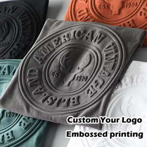 Camiseta holgada bordada de algodón 100% Premium con logotipo personalizado, camiseta de manga corta extragrande de estilo callejero para ambos sexos - Product Image 2