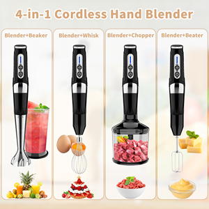 Mélangeur à main sans fil <span class=keywords><strong>4</strong></span> en 1 de haute qualité Ensemble de mélangeurs à immersion rechargeables pour la cuisine domestique - Product Image 5