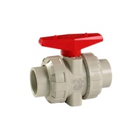 Vanne à boisseau sphérique manuelle standard DIN à double union véritable 2 "3" 4 "soudure à douille PPH personnalisable OEM pour l'eau
