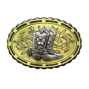 40mm vaquero Vintage tallado en relieve 3D Tang hierba estampado Floral caballo botas cinturón hebilla para cinturón - Product Image 3