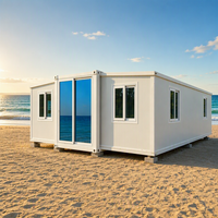 Maison modulaire préfabriquée extensible de luxe, respirante, à 2 chambres, pour usage résidentiel, bureau ou bar.