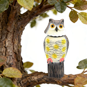 ประติมากรรมนกฮูกหมุนได้ ผลิตจากพลาสติก PE เป็นมิตรกับสิ่งแวดล้อม ใช้สำหรับป้องกันและไล่นกในสวนและลานบ้าน - Product Image 2