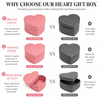 Boîte cadeau de luxe en forme de cœur rose avec couvercle et base en carton rigide, ensemble de boîtes d'emballage romantiques pour la Saint-Valentin, mariage, fleurs