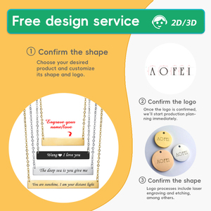 Custom 316L Logo del marchio privato <span class=keywords><strong>in</strong></span> <span class=keywords><strong>acciaio</strong></span> inossidabile inciso rotondi <span class=keywords><strong>in</strong></span> metallo rettangolo <span class=keywords><strong>gioielli</strong></span> ciondolo ciondolo medaglia per gioielleria - Product Image 3