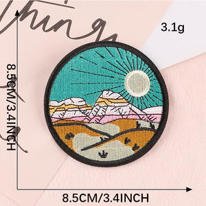 하이 퀄리티 라운드 자수 의류 액세서리 야외 등산 하이킹 패치 리온 - Product Image 4