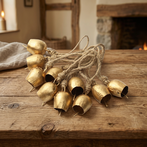 LORD Gold Plated <b>Brass</b> <b>Bells</b> Wind Chime Hanging Ornament Round Shape Polished Music Theme Christmas Home Decoration - Product Image 3