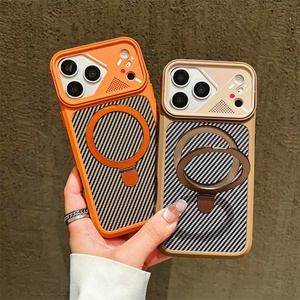 เคสแม่เหล็กแบบด้านลายคาร์บอนไฟเบอร์ สำหรับ iPhone 17 16 Pro 15 14 13 12 Pro Max ป้องกันการตกกระแทก - Product Image 1
