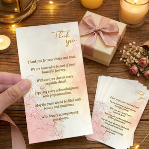 Tarjeta de Agradecimiento de Papel Perlado de Lujo con Logotipo Personalizado para Caja de Regalo Floral, Joyería y Empaque Minorista - Product Image 3