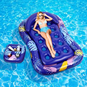 Flotador Inflable de PVC de Lujo para Piscina con Portavasos y Reposacabezas, Balsa Premium para Broncearse para Adultos, Estándares de la UE/EE. UU. - Product Image 1
