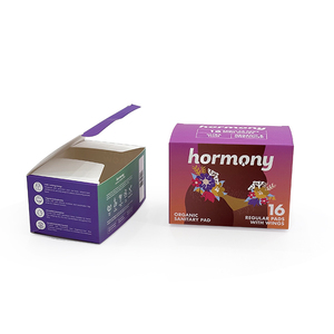 Boîte en carton personnalisée écologique pour serviettes hygiéniques, boîte à rabat en carton <span class=keywords><strong>ivoire</strong></span>, soins personnels - Product Image 1