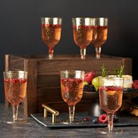 Verre à vin rouge jetable transparent en PS de 200 ml (7 oz) – Gobelet en plastique rigide avec corps et base séparables