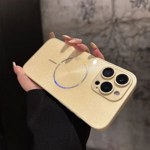 Funda de teléfono de Color sólido Bling Slim Magnetic Ring Aurora Premium para iPhone 12 13 14 15 Pro 16 Plus 17 Pro Max High Texture Cover - Product Image 3