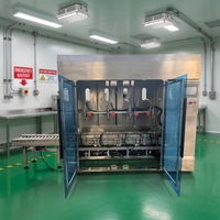 Ligne de production semi-automatique haute vitesse pour seaux en plastique, avec système d'étiquetage automatique pour seaux de purificateur d'eau, shampoing, spiritueux et huile.