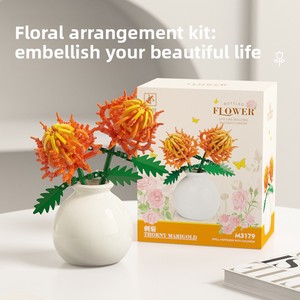 Juego de Bloques de Construcción Compatibles para Arreglos Florales, Adorno de Escritorio, Jarrón, Juguete para Niñas, Regalo, Modelo <span class=keywords><strong>Yi</strong></span> Gao, Venta al Por Mayor - Product Image 4