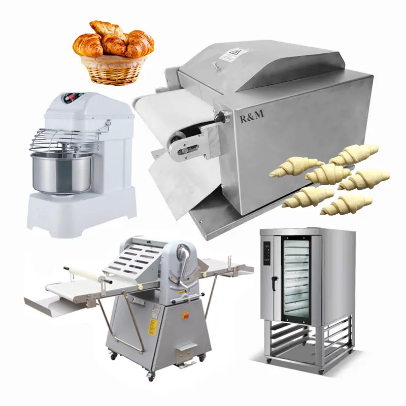Linha de produção de croissant crossant, equipamentos para máquina de moldagem croissant automática usada, preço da máquina de padaria