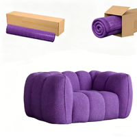 Fauteuil d'appoint moderne Boucle, compressé sous vide, moelleux et confortable, pour salon, mobilier de maison