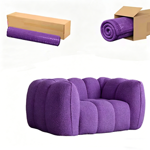 Divano Boucle Sottovuoto Compresso, Poltrona Singola Moderna con Braccioli, Divano da Terra Morbido e Comodo <span class=keywords><strong>per</strong></span> Soggiorno, <span class=keywords><strong>Arredamento</strong></span> Casa - Product Image 1