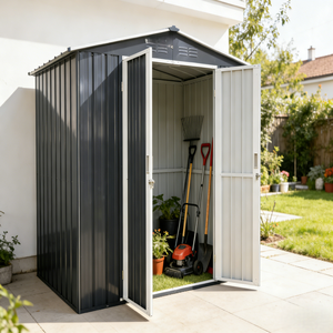 Easily Assembled <strong>Metal</strong> Storage <strong>Shed</strong> with Pressure Treated Wood Outdoor Garden Floor <strong>Base</strong> Storage Solution - Product Image 1
