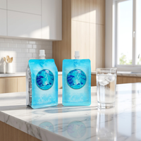 Pochette souple personnalisée de 360 ml avec bec verseur pour eau minérale, champagne, tequila et boissons gazeuses