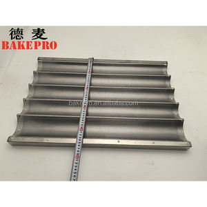 Bake Pro-Bandeja de aluminio antiadherente para hornear, bandeja de metal para <span class=keywords><strong>baguette</strong></span> ondulada de cuatro canales y cinco ranuras, para hornear comercial, para hornear - Product Image 5