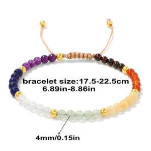 กำไลข้อมือหินบำบัดแบบถักปรับได้ กำไลหินธรรมชาติ รับผลิตตามสั่ง (OEM) สำหรับร้านบูติก ขายส่ง - Product Image 2