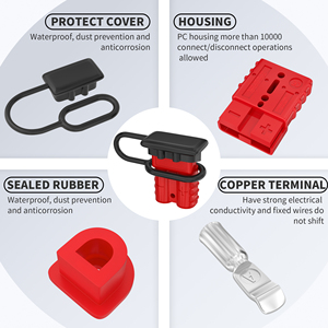 4 個のクイック接続バッテリーターミナル 6 ～ 12 ゲージフォークリフトバッテリープラグ 50 アンププラグ 車のウインチトレーラー用 - Product Image 4