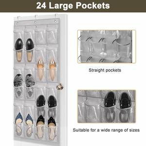 24-grid Pocket Hanging Closet Bedroom <b>Shoe</b> Rack Behind the Door <b>Storage</b> Hanging <b>Storage</b> Bag - Product Image 4