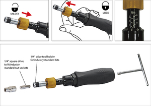 Por encargo 1/4 "Drive Métrico Metal Inlb Torque Destornillador Profesional Industrial Grado OEM Soporte Anódico Acabado Caucho - Product Image 3