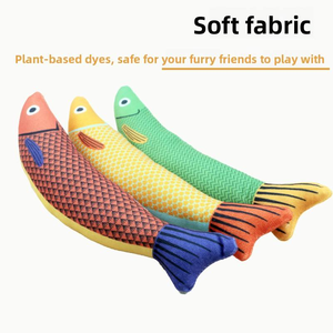 C09 Jouets pour animaux de compagnie en peluche interactifs en gros, en forme de poisson, avec son froissement et couineur, à la catnip - Product Image 4