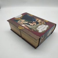 Boîte de rangement en papier décoratif en forme de livre vintage personnalisé avec revêtement UV et conception ouvrable de gaufrage pour cadeau décoration de bibliothèque à la maison