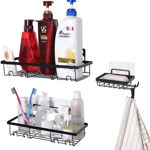 Estante de jabón sin perforaciones para baño, de hierro, montado en la pared, para almacenamiento de artículos de aseo, accesorio de baño de esquina transfronterizo - Product Image 5