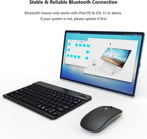 Biểu Tượng Tùy Chỉnh Nhựa 78 Phím Đèn Nền RGB Bàn Phím Và Chuột Bàn Phím Không Dây Và Chuột Thiết Lập Cho <span class=keywords><strong>iPad</strong></span> Không Khí Pro Mini Máy Tính Bảng - Product Image 3