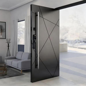 Porte pivotante extérieure en aluminium moulé, personnalisée, avec verre peint, insonorisée, pour entrée principale sécurisée - Product Image 2