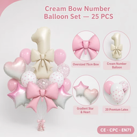 Lot de ballons en latex et ballons en aluminium personnalisés crème avec chiffres, pour la 1ère année de bébé, décoration de fête de luxe, CE CPC