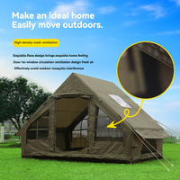 Tente de camping Oxford PVC à double porte, gonflage instantané, imperméable, grande cabane, abri de randonnée en plein air, tente familiale