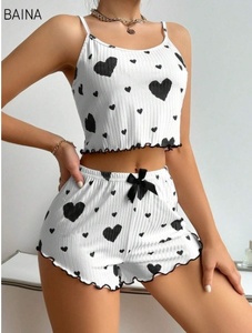 Nuevo Pijama de Camisola con Estampado de Rayas Tejidas para Mujer, Estilo Europeo y Americano 2025 - Product Image 2