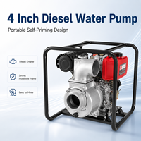 Pompe à eau diesel 4 pouces auto-amorçante portable à démarrage électrique 40m³/h à haut débit pour transfert, irrigation et drainage agricole
