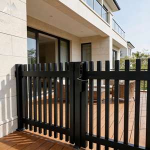 Portail de jardin en aluminium pour extérieur avec lattes métalliques verticales et serrure intelligente pour la sécurité de la maison et du jardin - Product Image 4