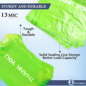 Sacs de courses en PLA durables certifiés compostables Biodégradables Vente en gros d'usine Logo personnalisé Respectueux de l'environnement - Product Image 4