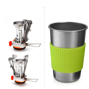 Outdoor Camping Cookware Set 1.2L 0.6L Nonstick Portable <b>Cooking</b> Pot For Hiking Backpacking - Product Image 3